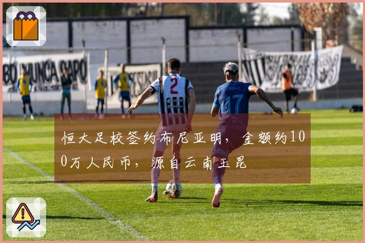 恒大足校签约布尼亚明，金额约100万人民币，源自云南玉昆
